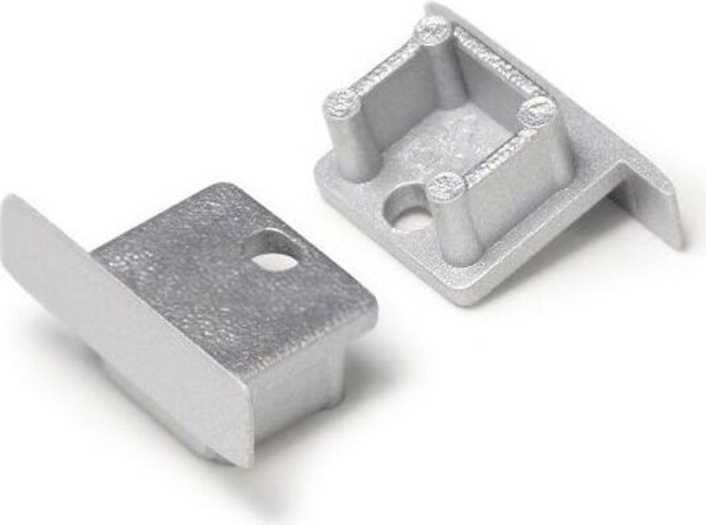 Endkappen 2er Set für Einbauprofil micro Typ A Silber