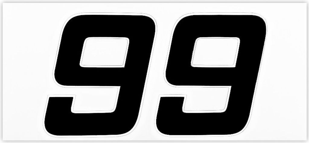 Startnummer Aufkleber 2er Set, schwarz, 1 mm Schaummaterial, # 9