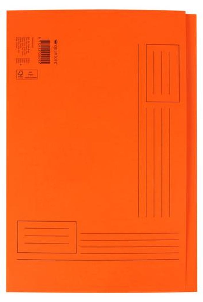 Quantore - Faltmappe Folio unebene Seite 250gr orange | 10 Stück