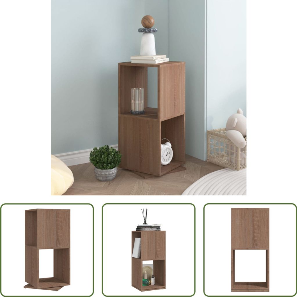 The Living Store Drehregal Sonoma-Eiche 34,5x34,5x75,5 cm Holzwerkstoff