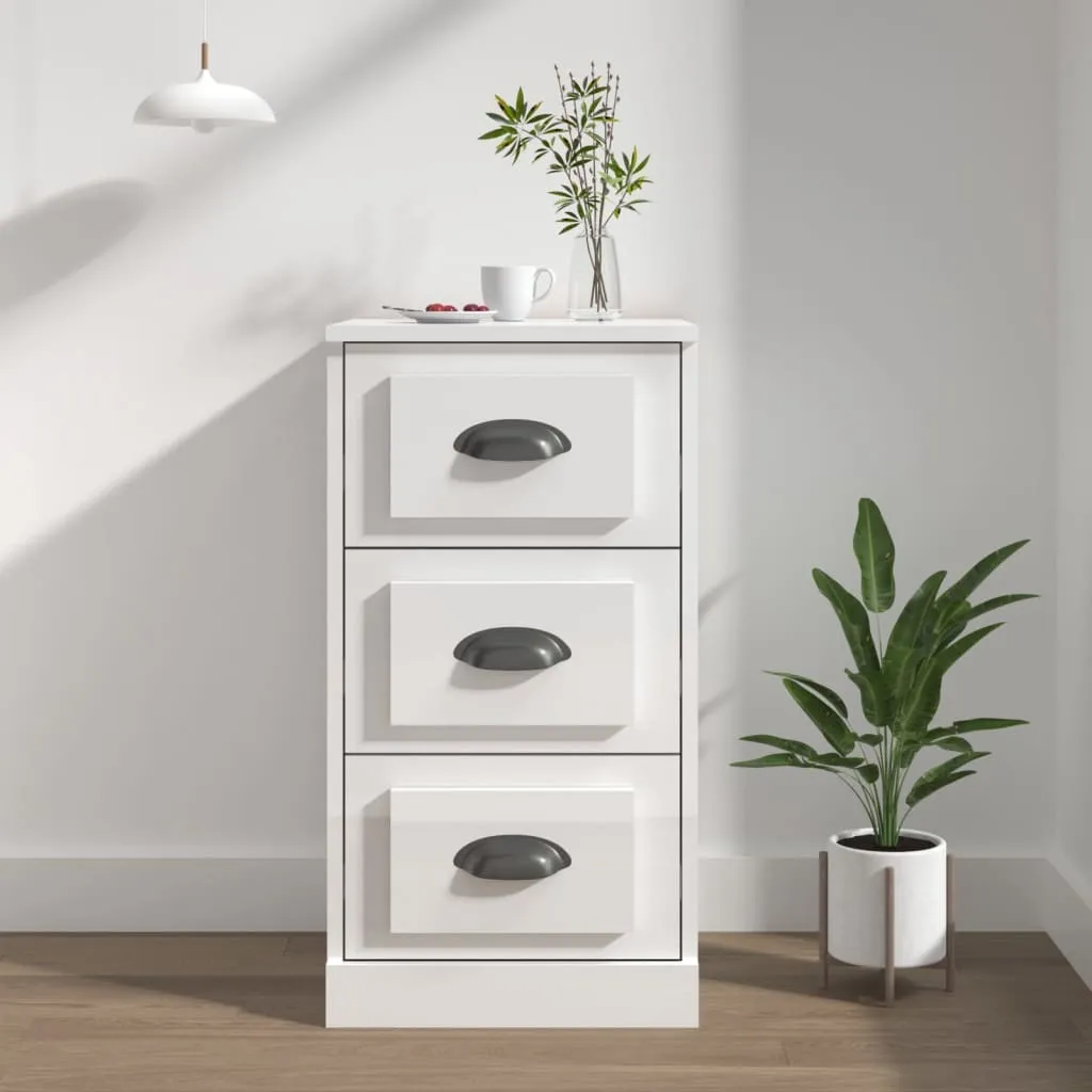 vidaXL Credenza Bianca Lucida 36x35,5x67,5 cm | Mobiletto Salvaspazio - 11