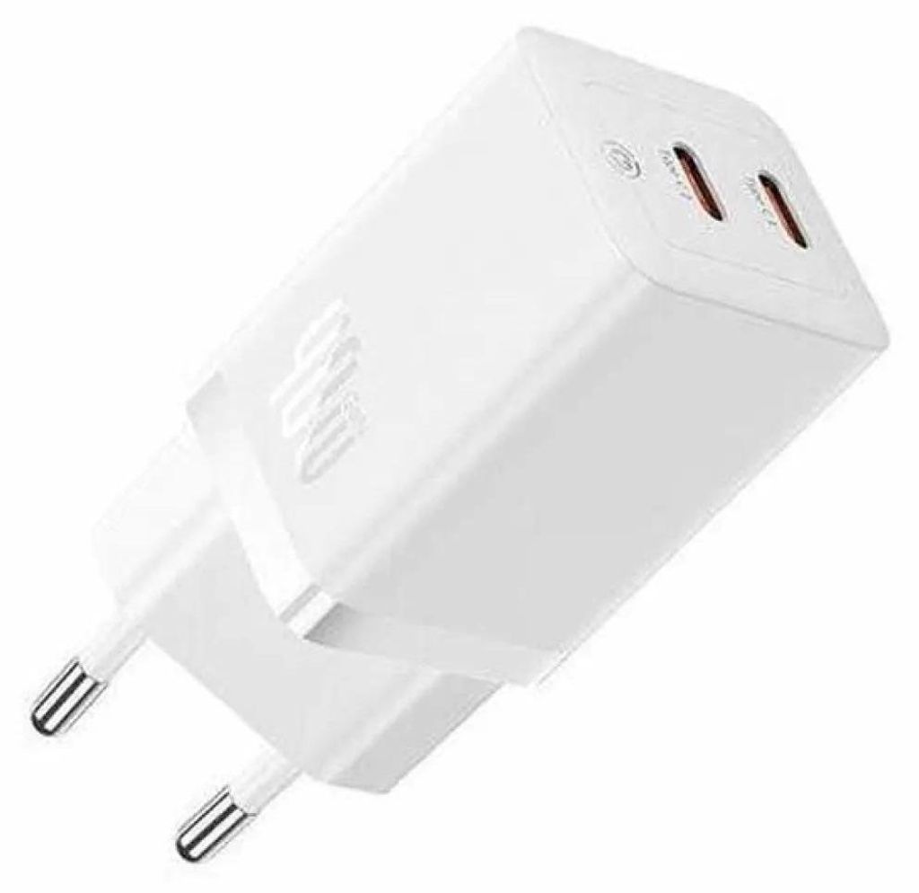 Baseus Ladegert GAN5 Pro Fast Charger Dual USB-C 40W Wei