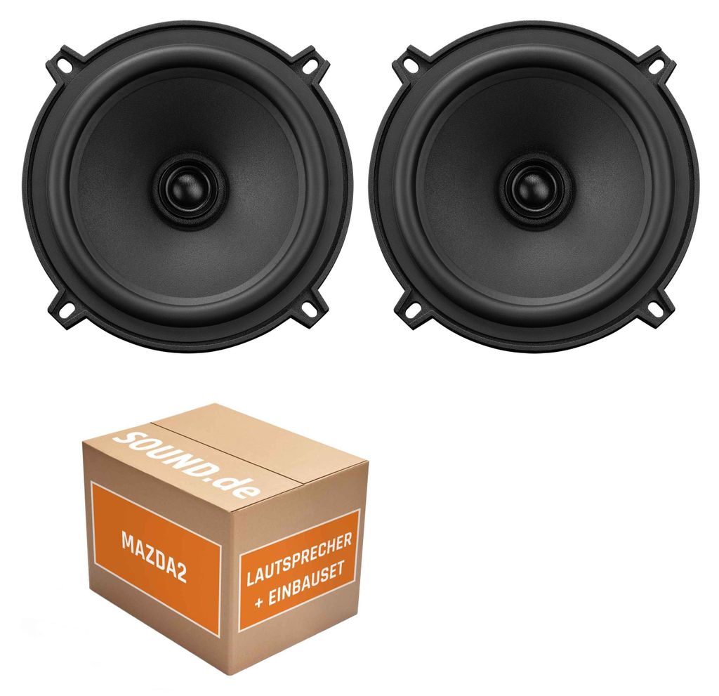 Lautsprecher Boxen Einbaupaket vorne Emphaser Gravity ECX-G5 passend für Mazda2 Typ DY | 2x Tief-Mitteltöner mit integriertem Hochtöner 80W MAX