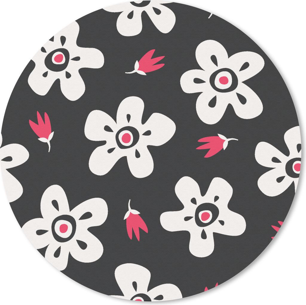 MuchoWow Mauspad Mousepad Muster - Blumen - Sterne 50x50 cm - Mousepads - Maus Mat - Pad - Mausunterlage - Vinyl