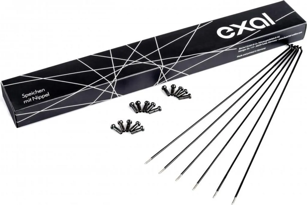 Rayons de Vélo 258mm Exal Noirs 2mm pour Montage et Réparation de Roues
