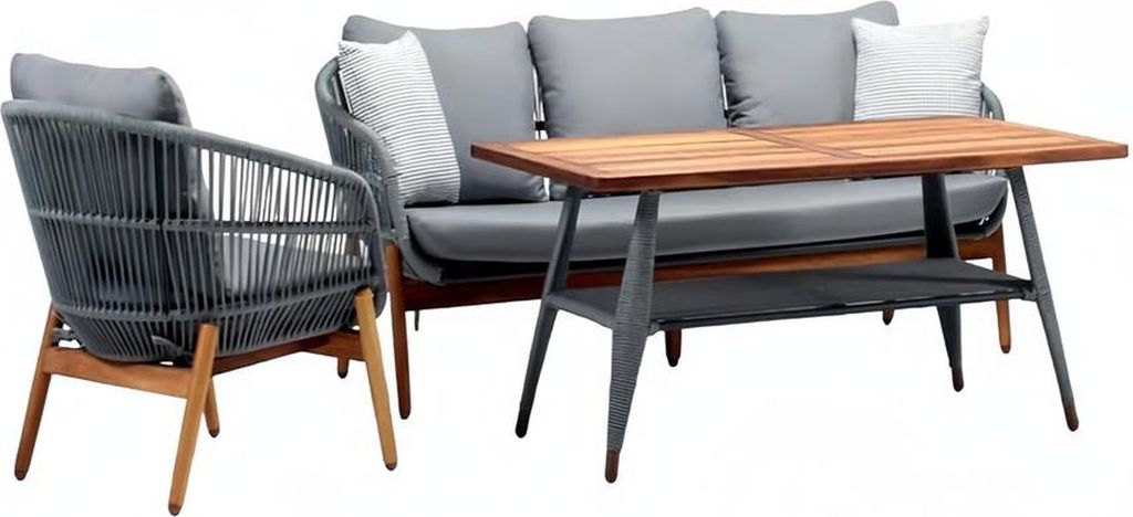 Garten Rattanmöbel Sofagarnitur Terrasse Set Möbel Lounge Balkon Outdoor 3tlg.