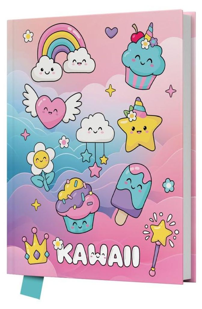 Pamiętnik z kłódką Kawaii 80k. 14x18cm