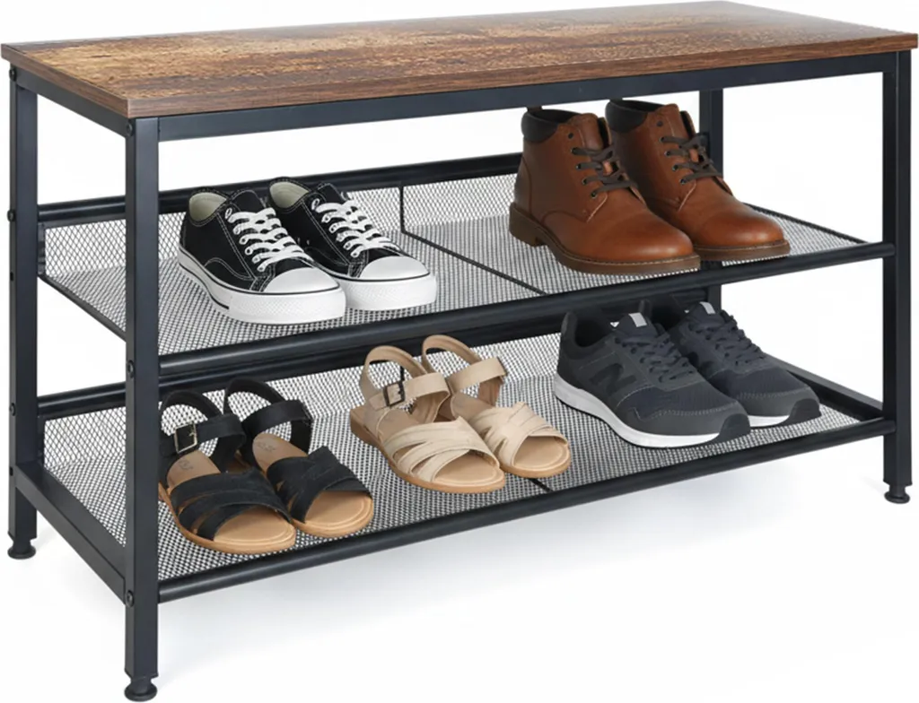 Range-chaussures industriel Relaxdays : Étagère de rangement gain de place