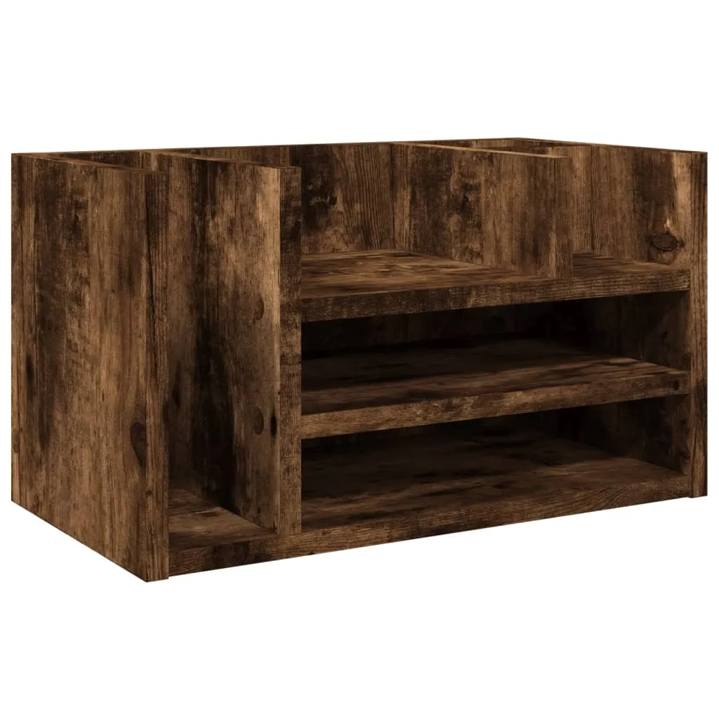Rangement de bureau coloris chêne fumé 44,5 cm en bois pour documents