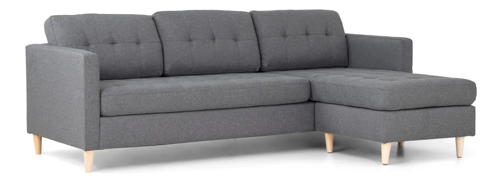 Canapé modulable Marino gris clair : chaise longue réversible au choix