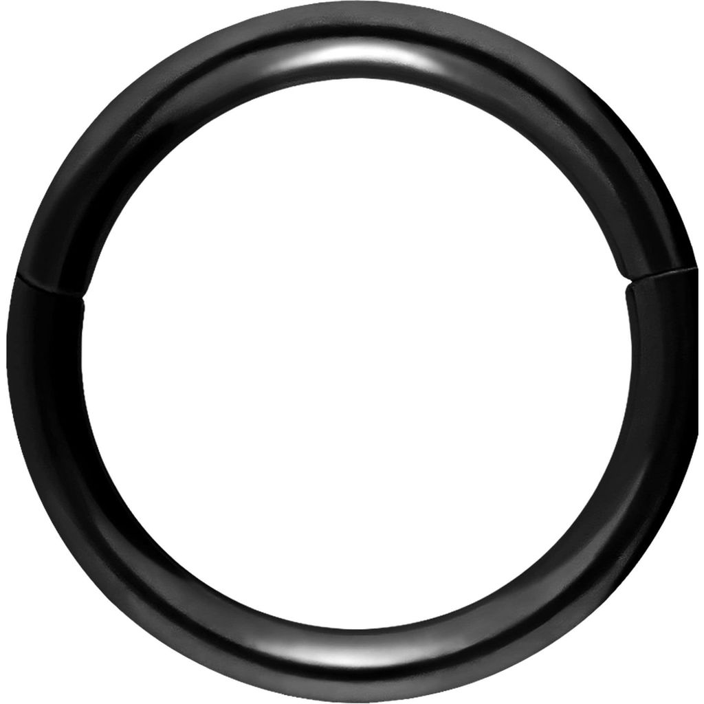 Ohrpiercing, Nasenpiercing, Septum Piercing Chirurgenstahl Segmentring Clicker Schwarz Innendurchmesser: 6mm + Stabstärke: 0,8mm
