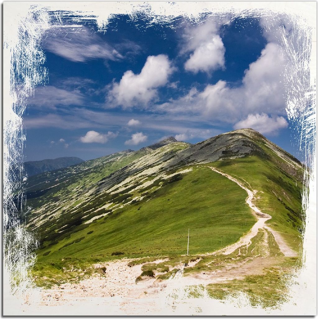 Kunstdrucke Wandbilder Holz in : Brillante Farben, Größe 50 x 50 cm Motiv Alpenluft