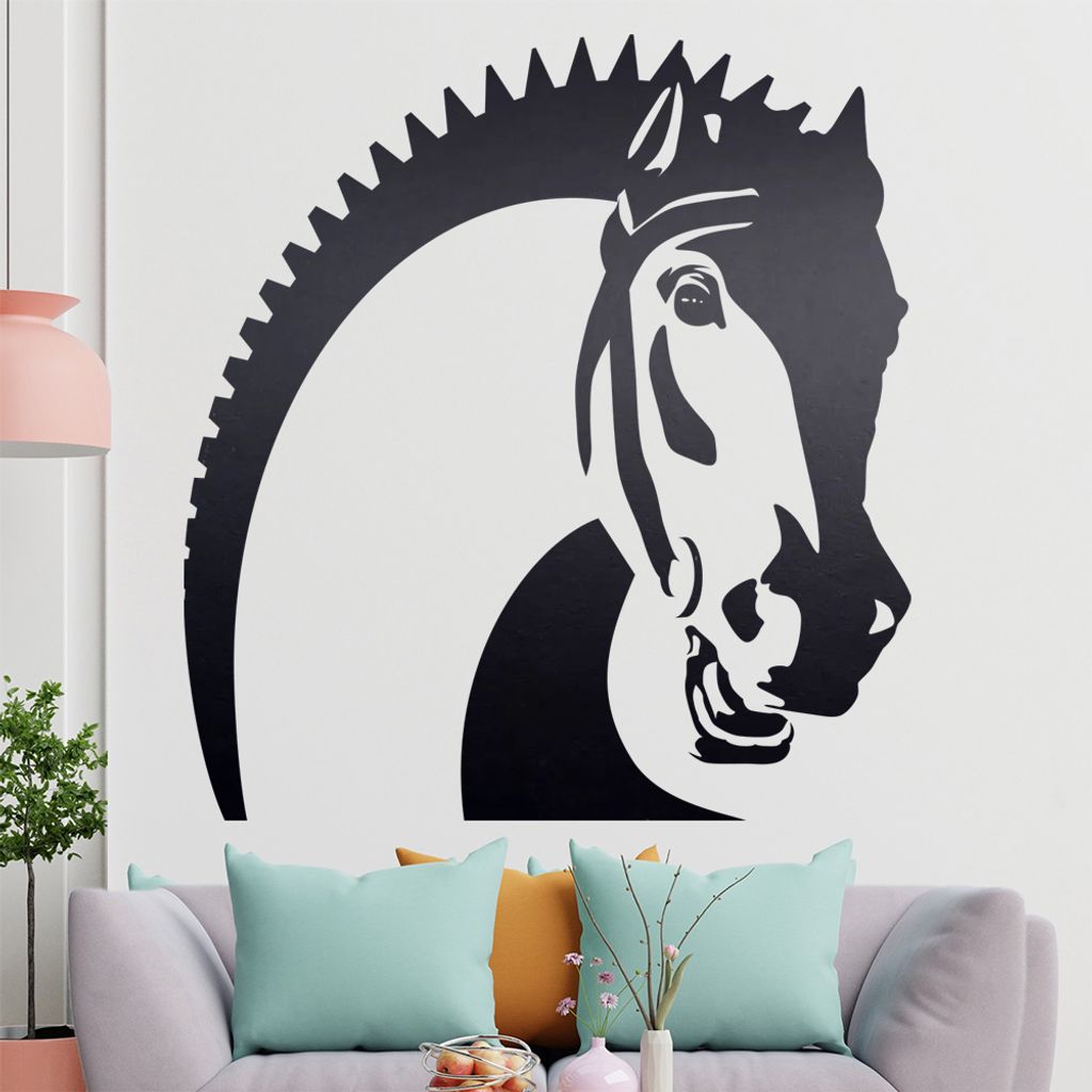 KIWISTAR Pferd Silhouette Wandtattoo in 6 Größen - Wandaufkleber Wall Sticker - Dekoration, Küche, Wohnzimmer, Schlafzimmer, Badezimmer