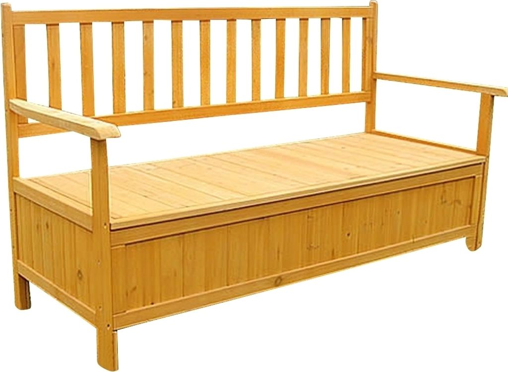 Mucola Holz Truhenbank mit Rückenlehne & Auflagenbox, Produktbild 