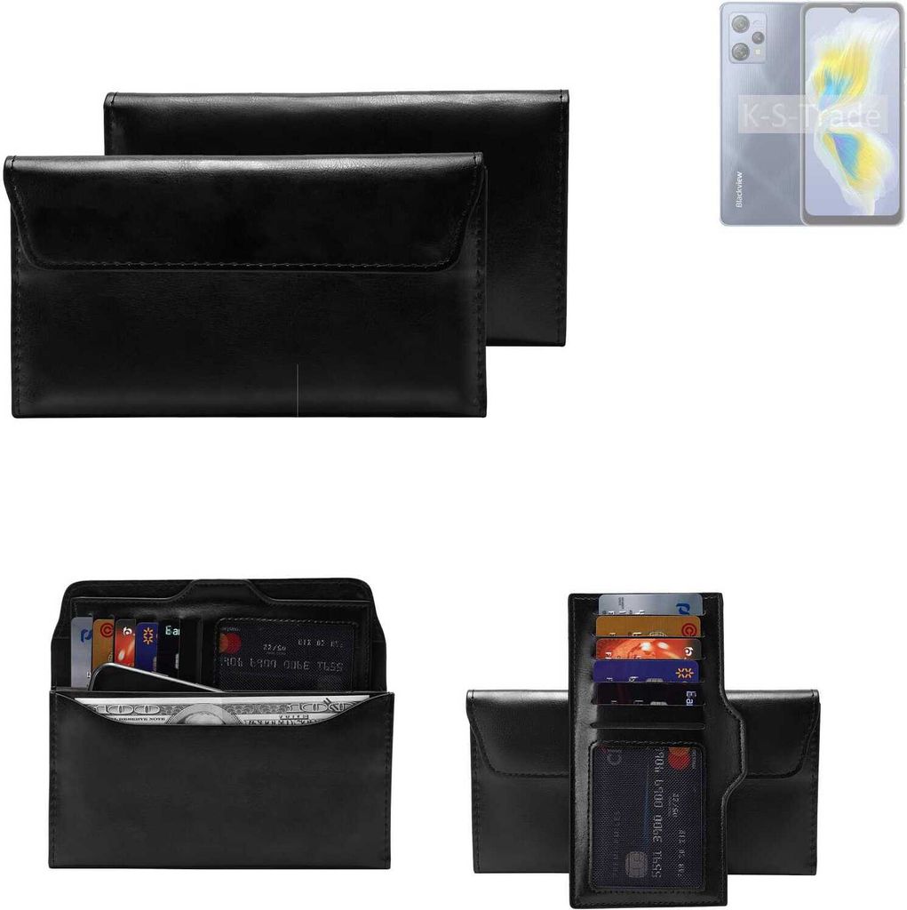 K-S-Trade Handy Hülle kompatibel mit Blackview A53 Pro Schutz Hülle Tasche Schutz Case Handytasche Kunstleder schwarz, 1x