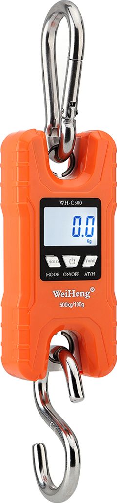 WeiHeng Tragbare Hochleistungs-Digitalkranwaage 500 kg / 1102 Pfund Hängende Multifunktions-Gepäckwaage mit LED-Hintergrundbeleuchtung, kg / lb f...