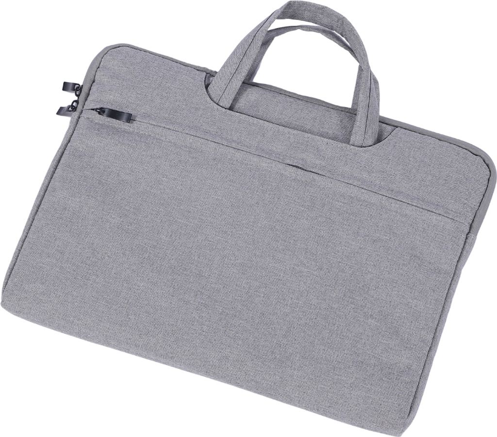 Case2go - Laptoptasche Hülle Tasche für Macbook, Laptop, Chromebook - Baumwolle - 13 Zoll - Mit Extrafach - Mit Griff - Hell Grau