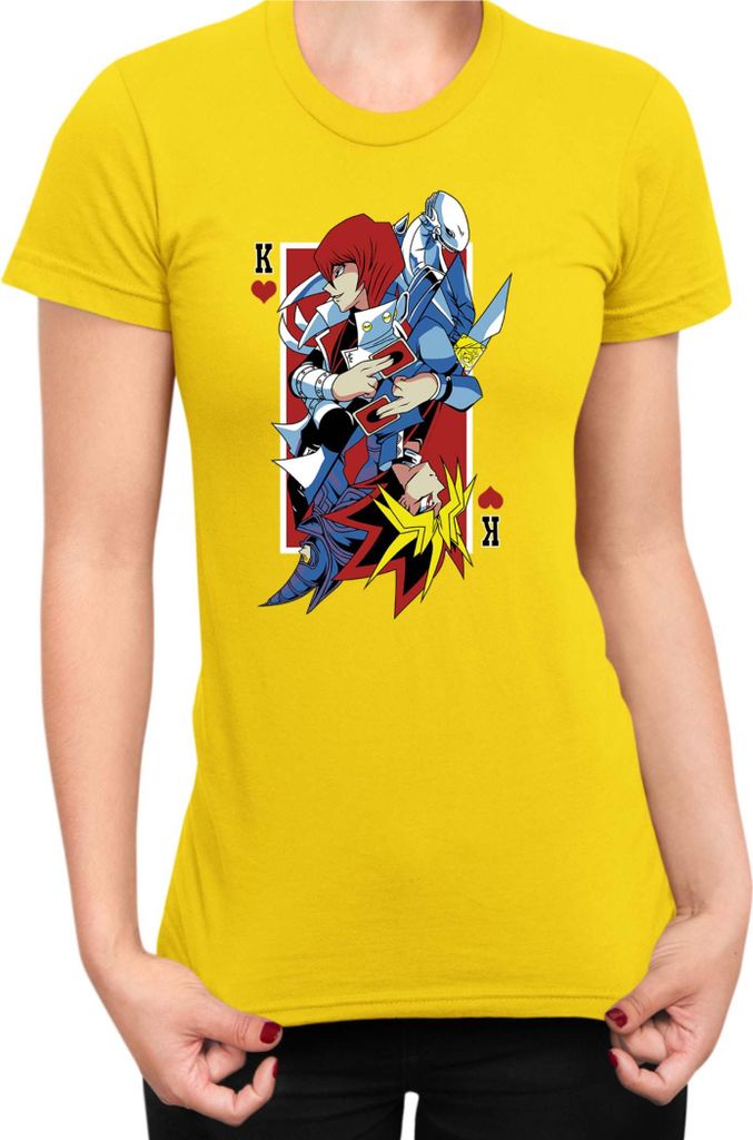 Damen T-Shirt Japan Manga Anime Comics Yu Gi 018, Lady M / Gelb
