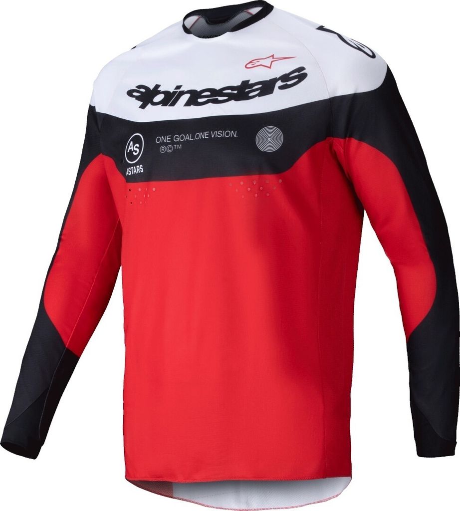 Alpinestars Pro-Dura Motocross Jersey, schwarz/rot/weiß, S