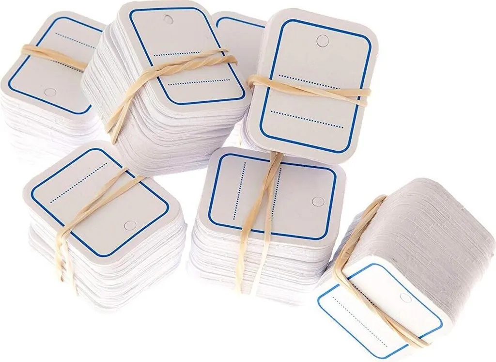 Agipa Étiquettes à Prix avec Fil 30 x 37 mm Perforées et Lignées - 100 pcs