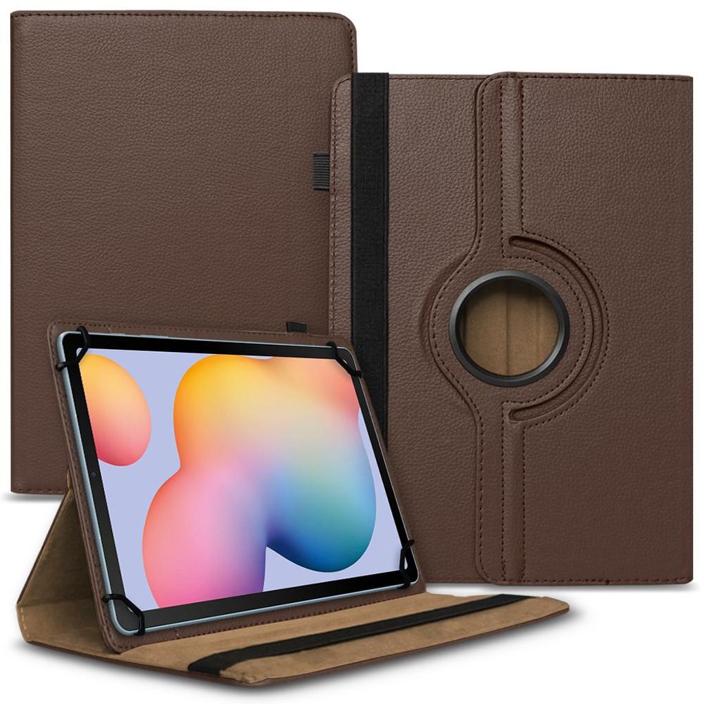 Tablet Tasche Samsung Galaxy Tab S11 S10 S9 S8 S7 FE Hülle 11 Zoll 360 DrehbarFarbe Uni 360 Taschen:Braun