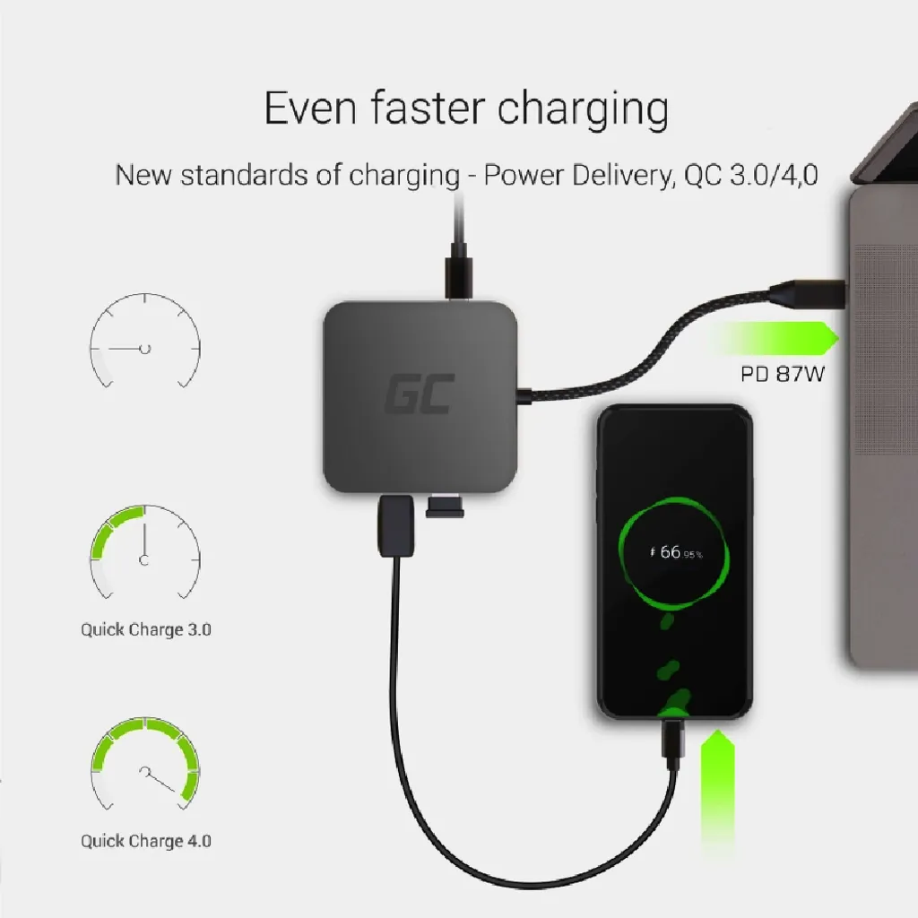 Plus de ports pour votre ordinateur : Station USB-C Green Cell Argent - 10