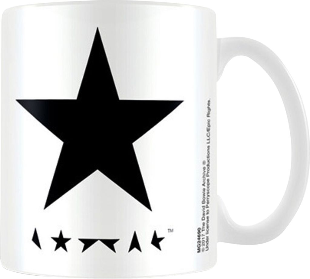 David Bowie - Kaffeebecher "Blackstar" PM2105 (Einheitsgröße) (Weiß/Schwarz)