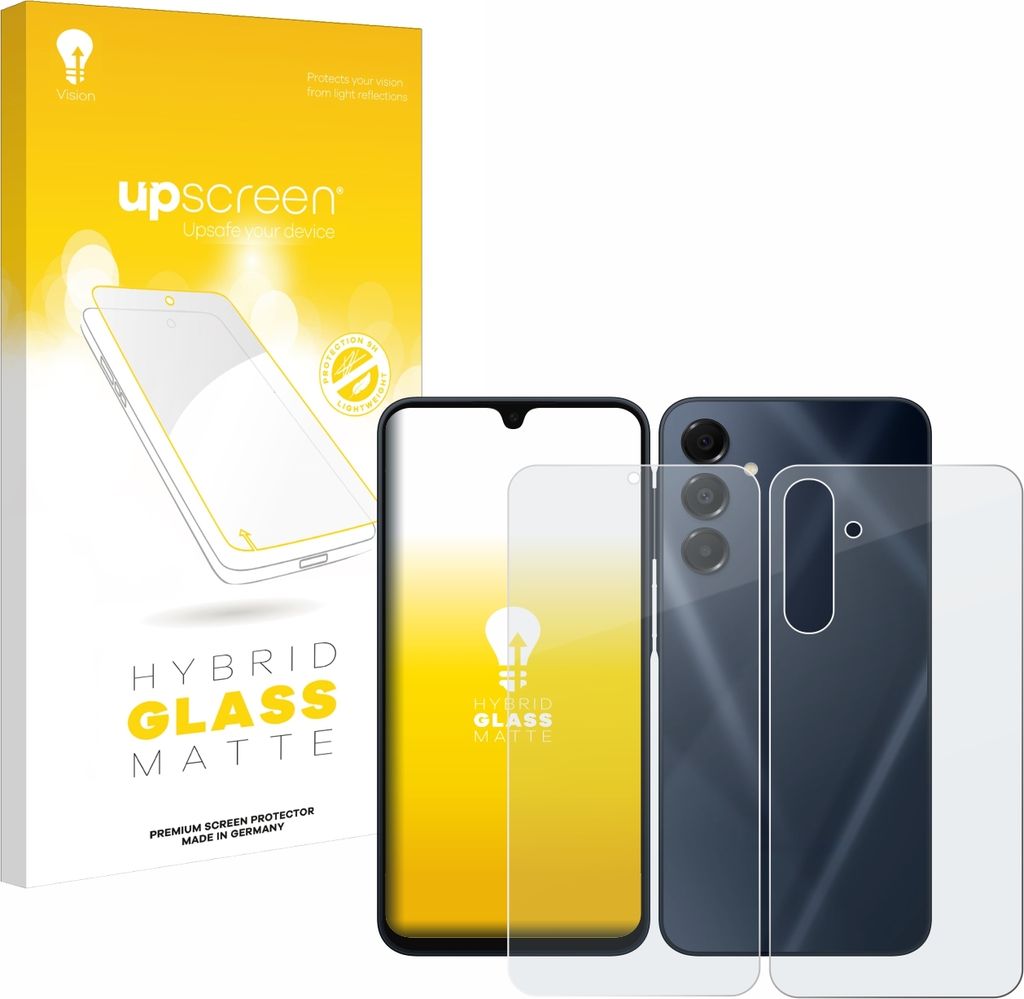 upscreen Entspiegelungs Schutzglas für Samsung Galaxy A16 5G (Display+Rückseite) Schutzfolie Panzer Folie Glas Display Schutz matt