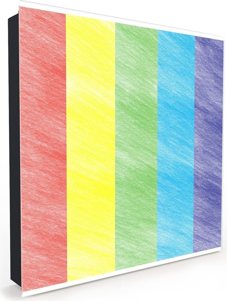 Nachbildung-Schlüsselkasten, Magnetpinnwand und Memoboard mit Glasfront Motiv Regenbogen Linien
