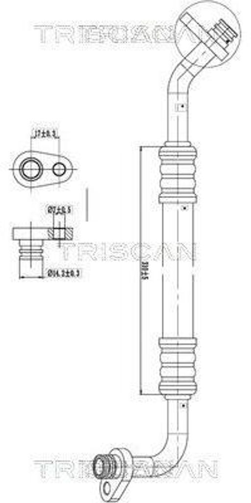 TRISCAN Hochdruckleitung und Niederdruckleitung Klimaanlage 9010 28002 passend für PEUGEOT 307 CC (3B)
