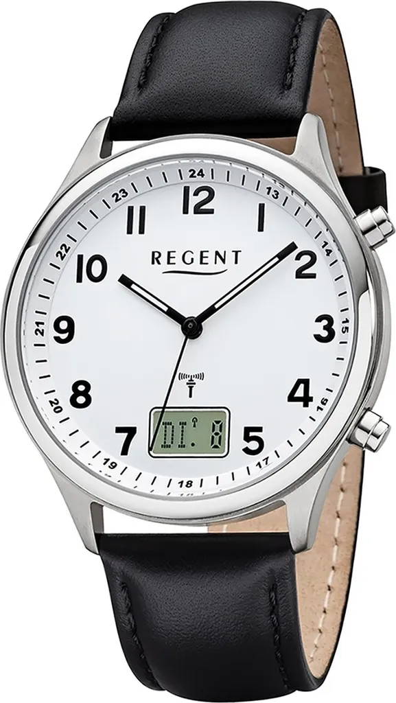 Montre Homme Regent FR-277 Cuir Idéale pour Voyager avec l'Heure Radio