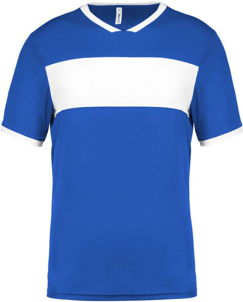 Proact Herren Sport T-Shirt Baumwolle Rundhals Kurzarm Shirt Slim Fit, Größe:3XL, Farbe:Sporty Royal Blue/White