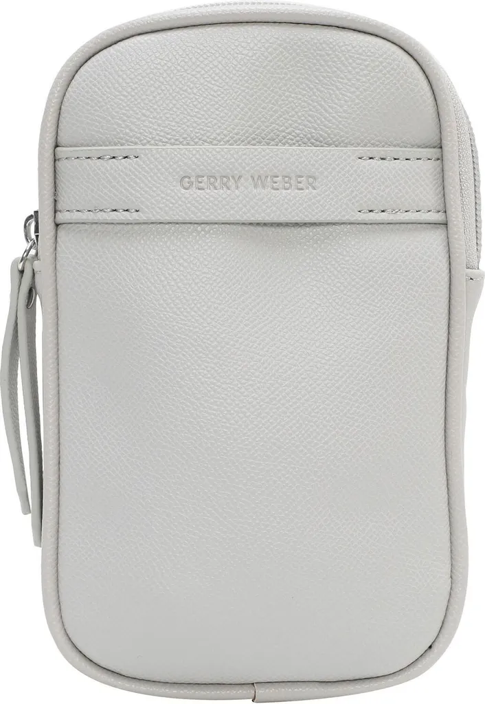 Sac téléphone portable compact aspect cuir grainé et finitions argent