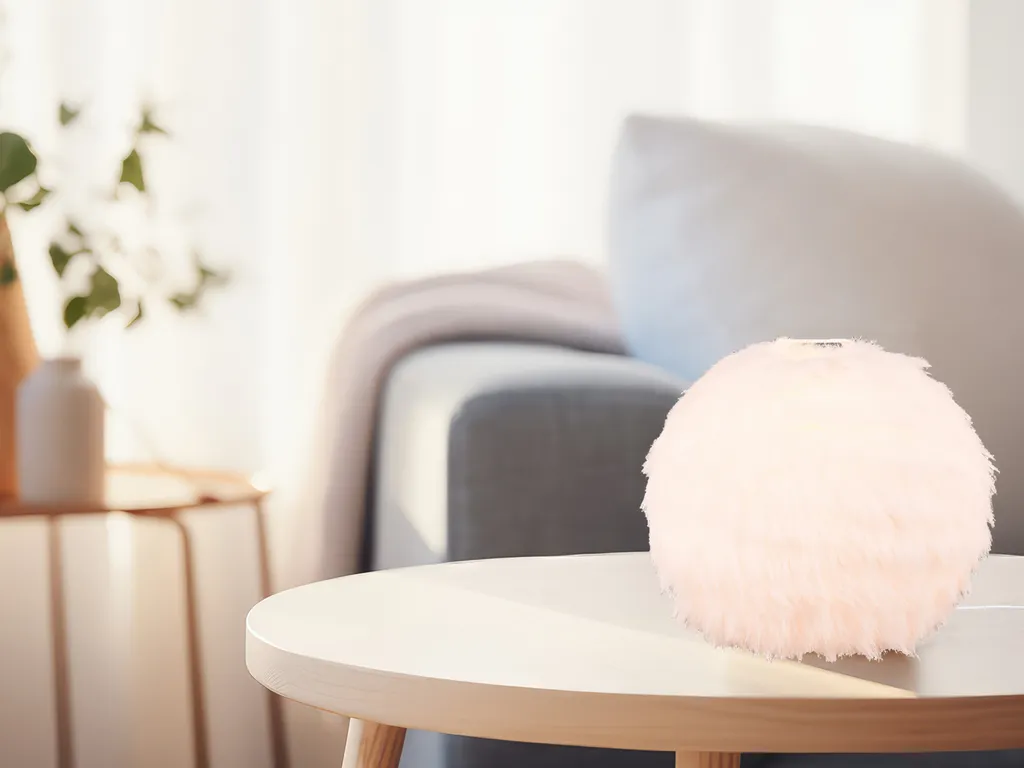 Lampada Design Sferico FURRY 30cm | Abat-jour Effetto Pelliccia Bianca
