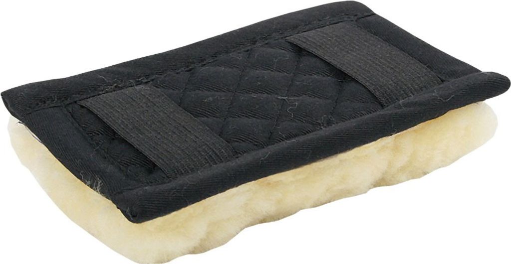 Lammfell Kinnpolster für Halfter oder Trense schwarz/natur