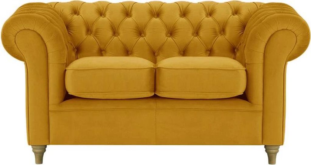 Zweisitzer-Sofa Chesterfield-Velluto 8-wax black