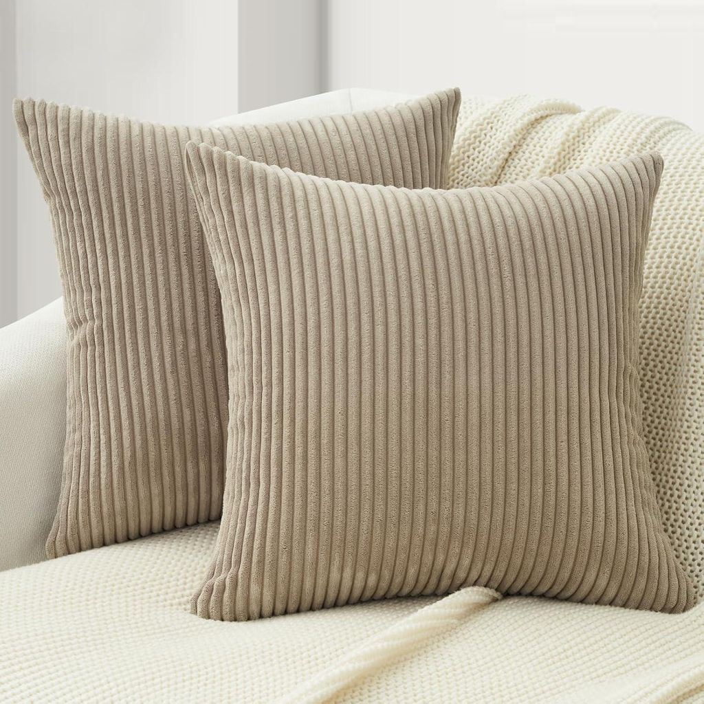 Kissenbezug-Set (60 x 60 cm) aus Cord mit Windmühlenmotiv, 2-teilig, für Wohnzimmer, Bett, Schlafzimmer und Sofa
