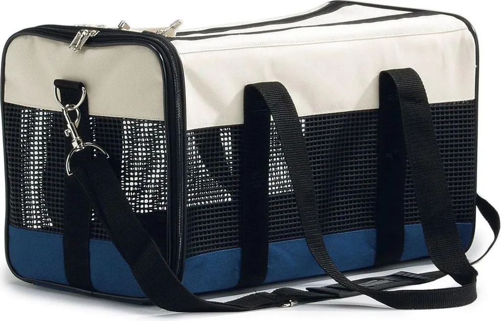 Borsa Beeztees per Gatti Crema/Blu: Viaggia con Stile e Comfort