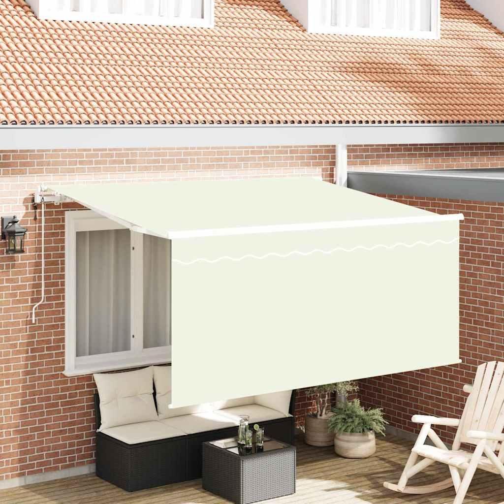 Stabli Möbel Einziehbare Markise Cremefarben Weiß Braun 300 x 200 cm Markisen CC1932