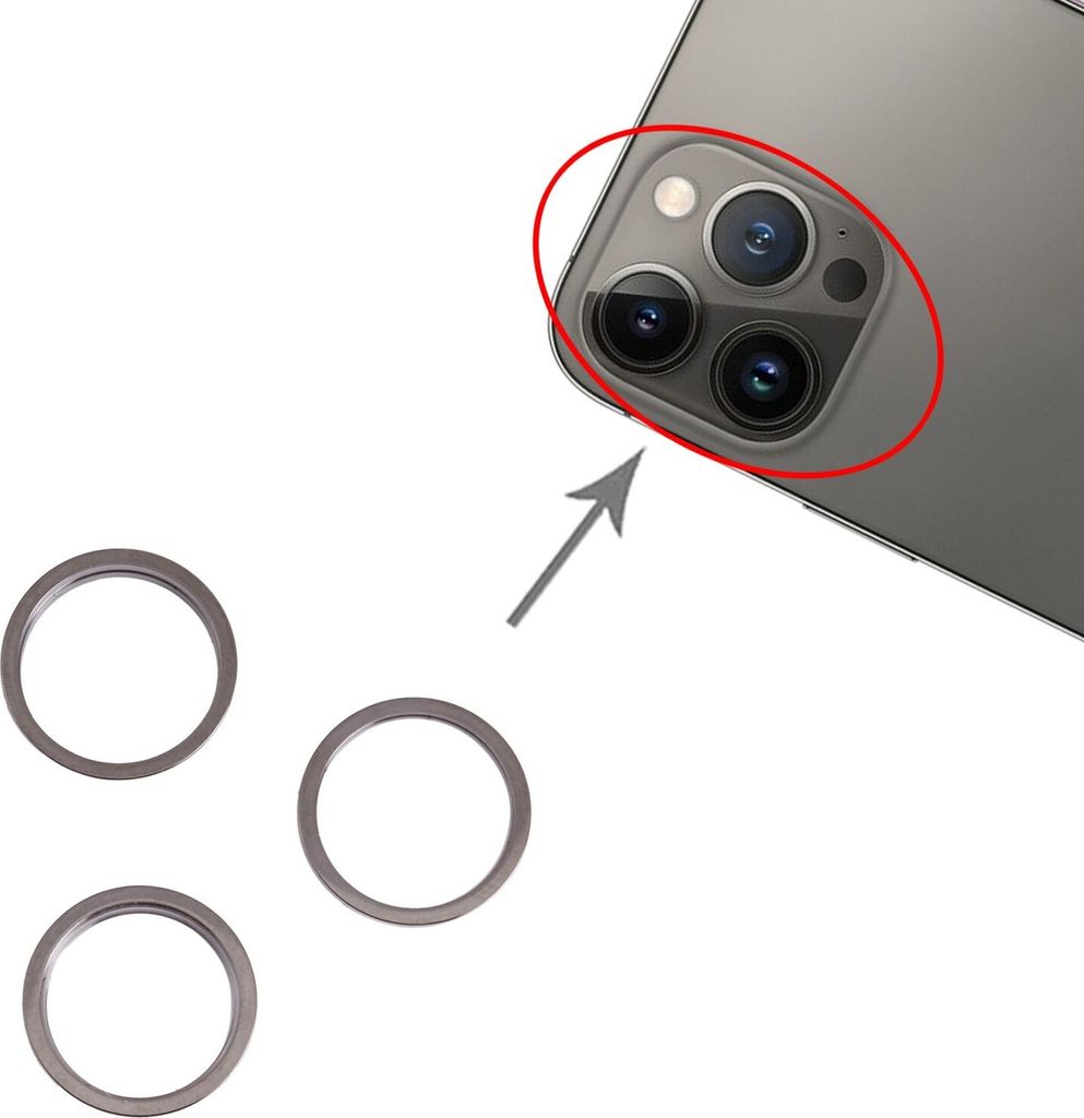 3 Stk Back Kamera Linsen Fassung Schutz für Apple iPhone 13 Pro Max Schwarz