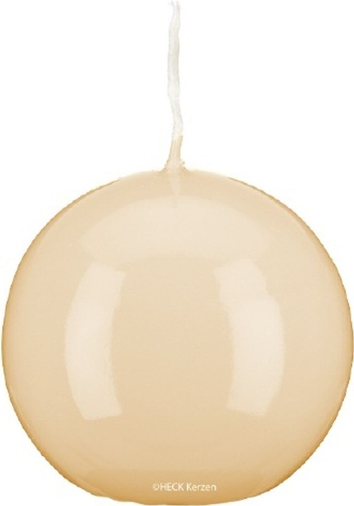 Kugelkerzen Klarlack - hochglänzend Champagner Ø 10 cm, 4 Stück, gelackte Kerzen, exclusive besonde