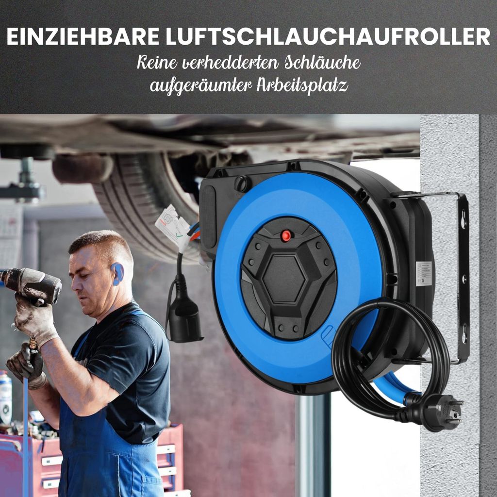 15m+2m professionelle automatische Kabelaufroller, 180° Produktbild 8
