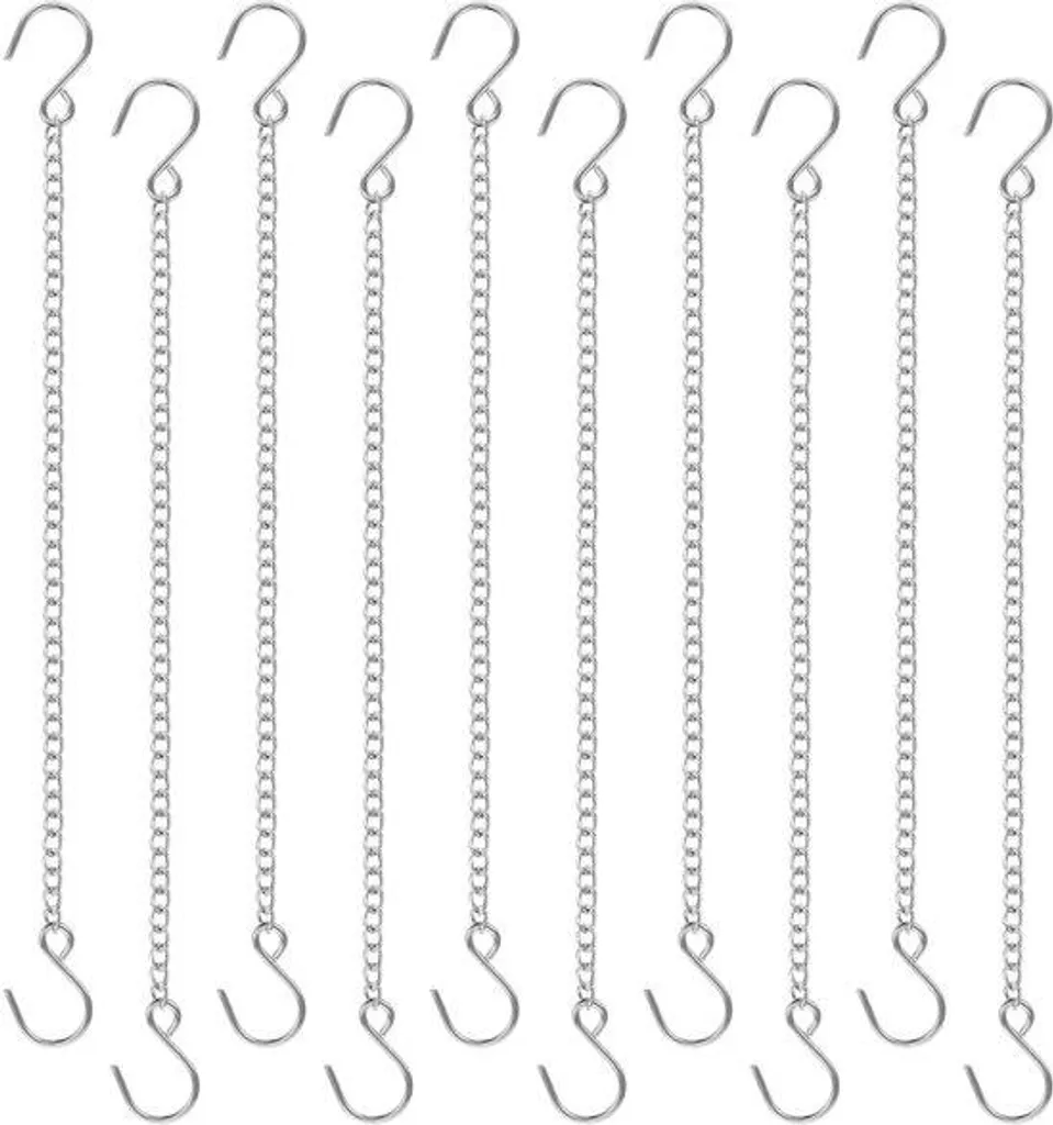 Lot de 10 chaînes métalliques en acier pour nichoirs et mangeoires
