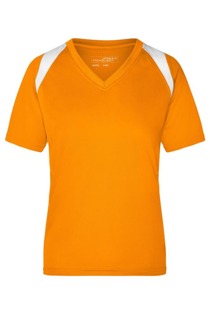 Ladies' Running-T Atmungsaktives Laufshirt orange/white, Gr. L