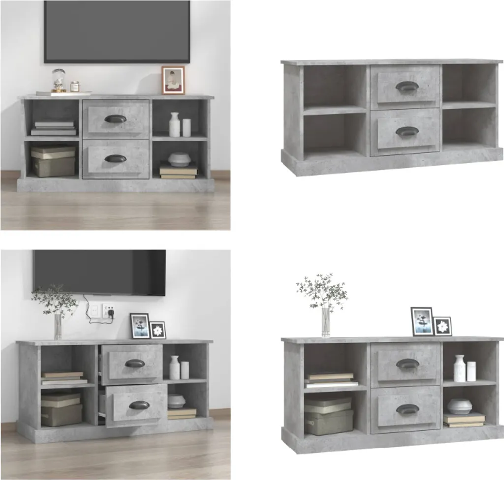 Mobile TV vidaXL Grigio Cemento 99,5x35,5x48 cm | Offerta Arredo Moderno