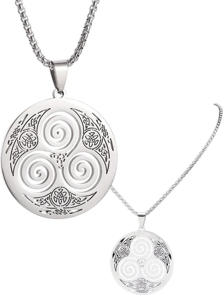 Camerazar Collana Spirale Celtica Uomo - Acciaio Chirurgico Anti-Macchia