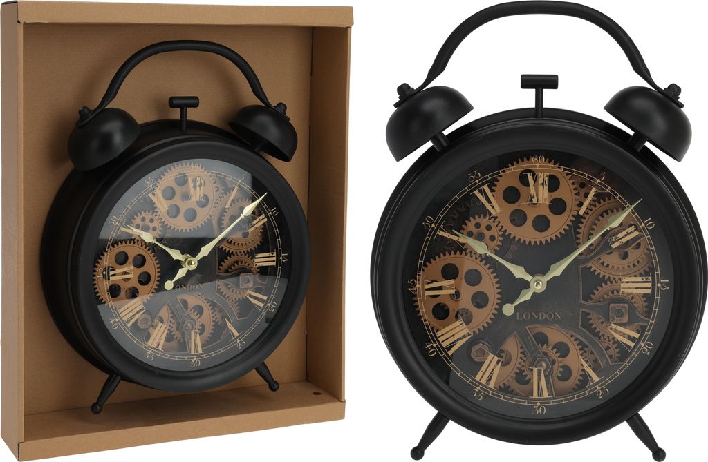 Wanduhr in Form eines Weckers 27cm Dekorativ, Produktbild 
