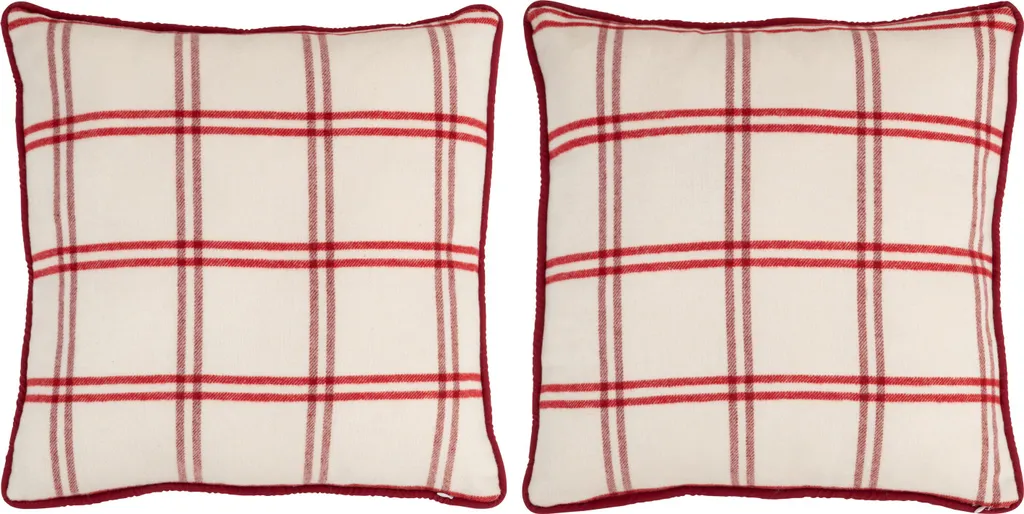 Coussin J-Line texte polyester rouge blanc pour relooker votre intérieur - 3