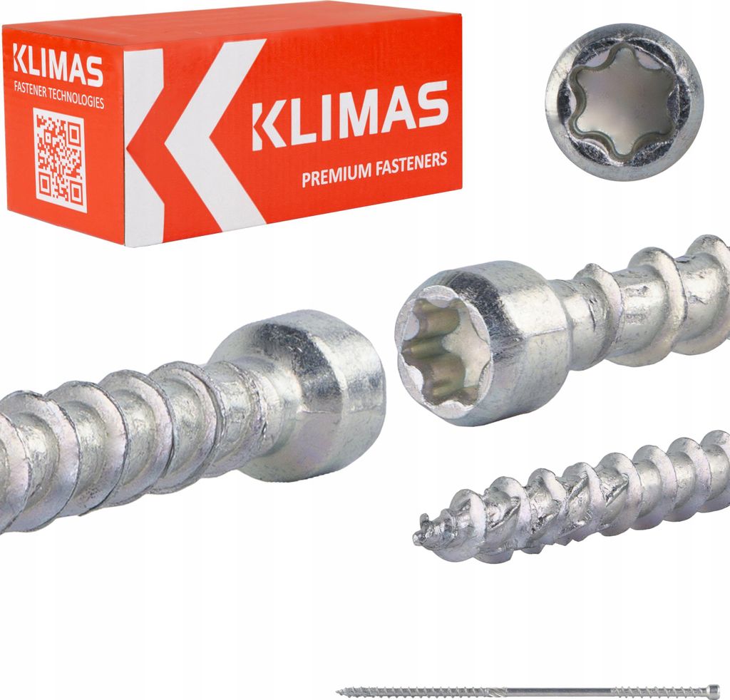 Klimas WKPC Schrauben mit Doppelgewinde für Aufsparrendämmung 8 x 255 mm 50 Stk.