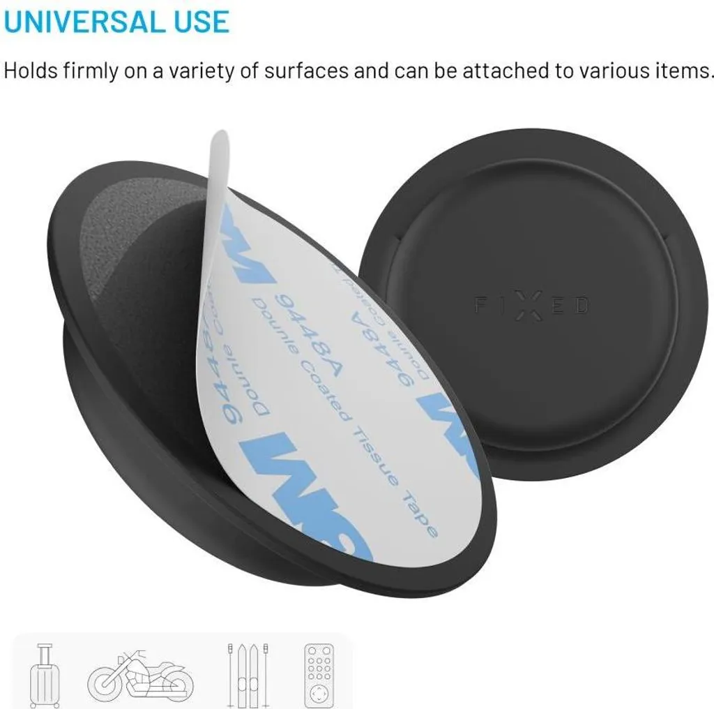 Adesivo AirTag Apple FIXED Silky Sticker - Doppelpack Nero per Oggetti - 4
